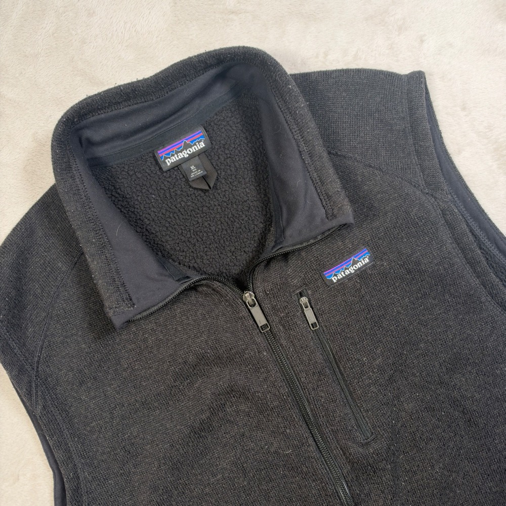 Patagonia Vest Better Sweater Mens XL Black Full Zip Fleece Pockets